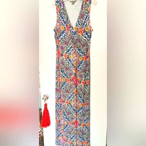 TOMMY BAHAMA XL Vibrant Tropical Sleeveless Maxidress Extra Long Tall